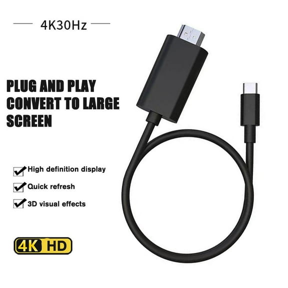 FurNest USB Type-C to HDMI Converter Cable 4K 30Hz For Phone Connection to TV