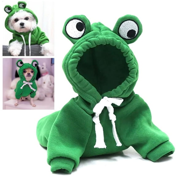 FurNest Winter Warm Cute Plush Dog Coat Hoodies For French Frog Halloween Bull