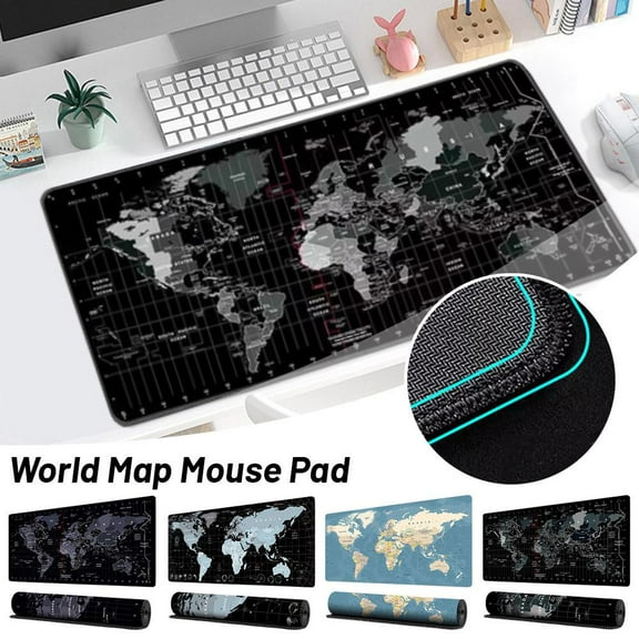 FurNest World Map Large Gaming Mouse Pad for Desk,Big World Map Mouse Pad Waterproof Computer with Stitched Mousepad Edges