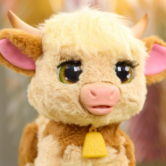 FurReal Maggie The Feed & Follow Cow, 11 Inch Interactive Highland Mini Cow, for Boys and Girls, Ages 4 and up