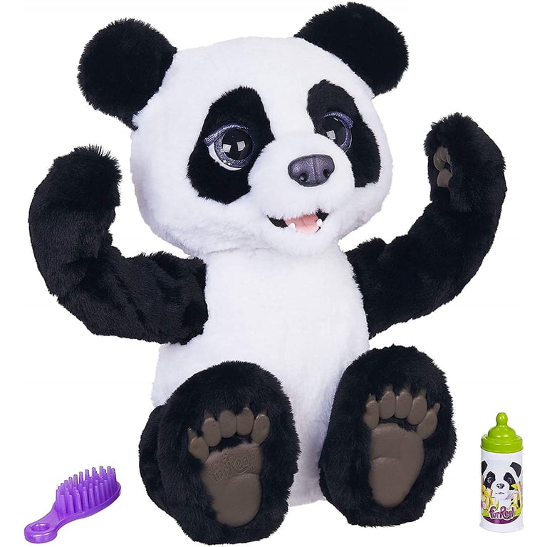 FurReal Friends Plum, Interactive Panda Cub Plush Toy, Black-White