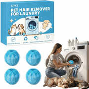 FurZapper Pet Hair Remover for Laundry, Reusable Dog Hair Catcher for Washing Machine & Dryer, Lint Removal Tool for Clothes, Bedding, Couch Covers, Pet BlanketsBlue 4pcs