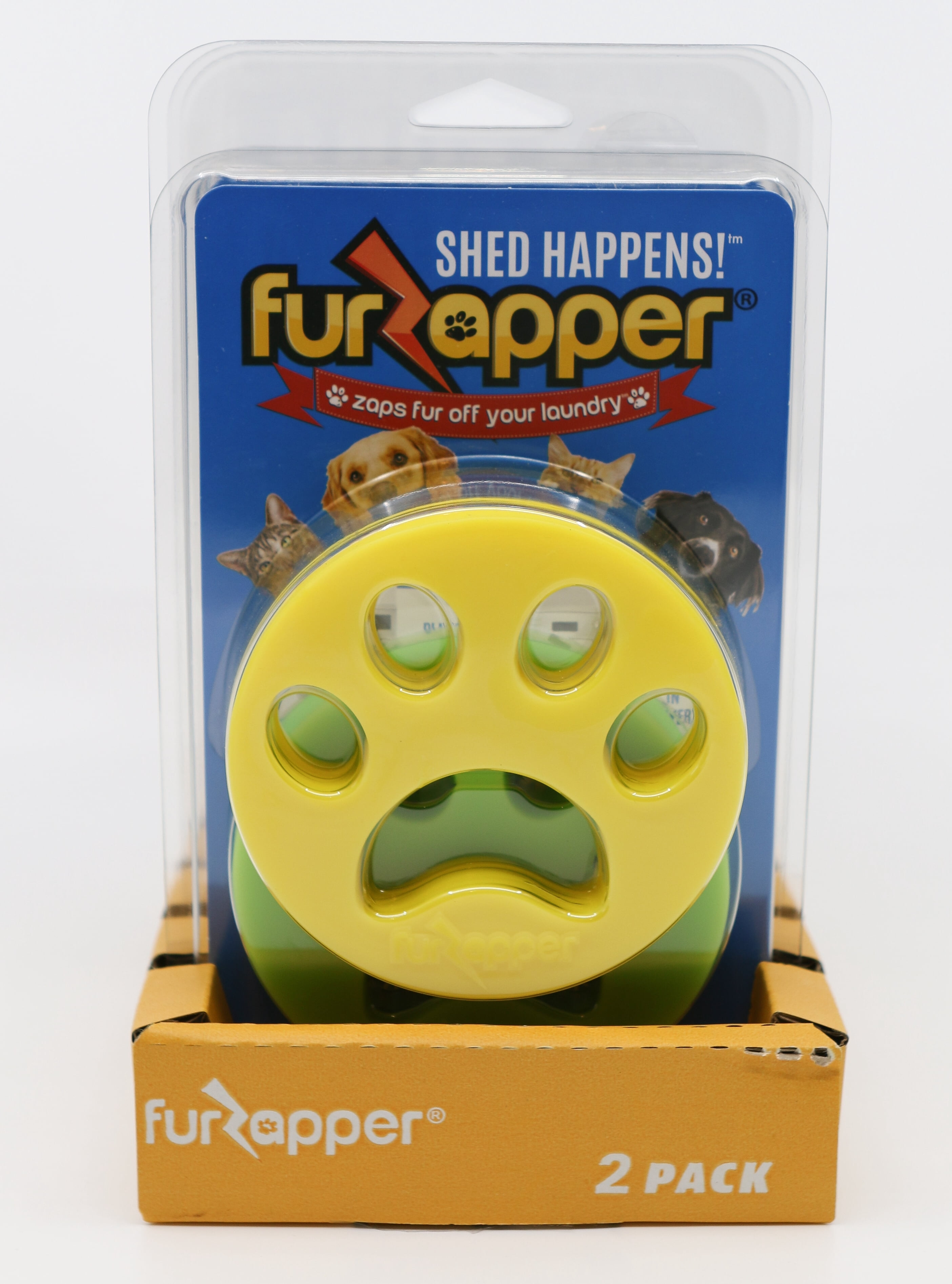 FurZapper Pet Hair and Lint Remover, Silicone, Reusable, 2-Count, Fragrance Free, Hypoallergenic