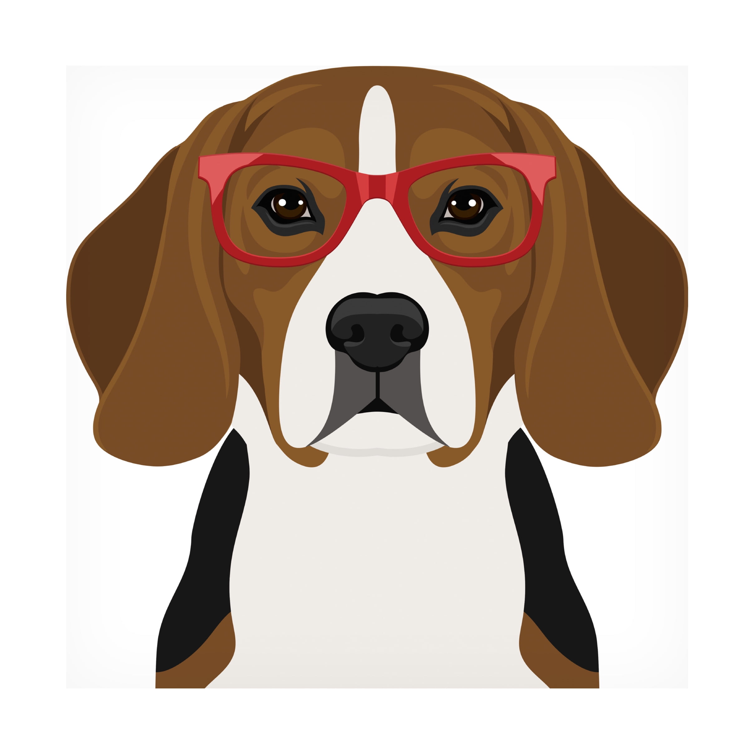 Furbaby Affiliates 'Beagle Wearing Hipster Glasses 2' Canvas Art