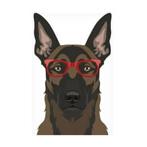 Furbaby Affiliates 'Belgian Malinois Wearing Hipster Glasses' Canvas Art