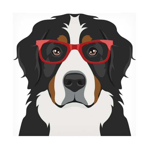 Furbaby Affiliates 'Bernese Mountain Dog Wearing Hipster Glasses' Canvas Art