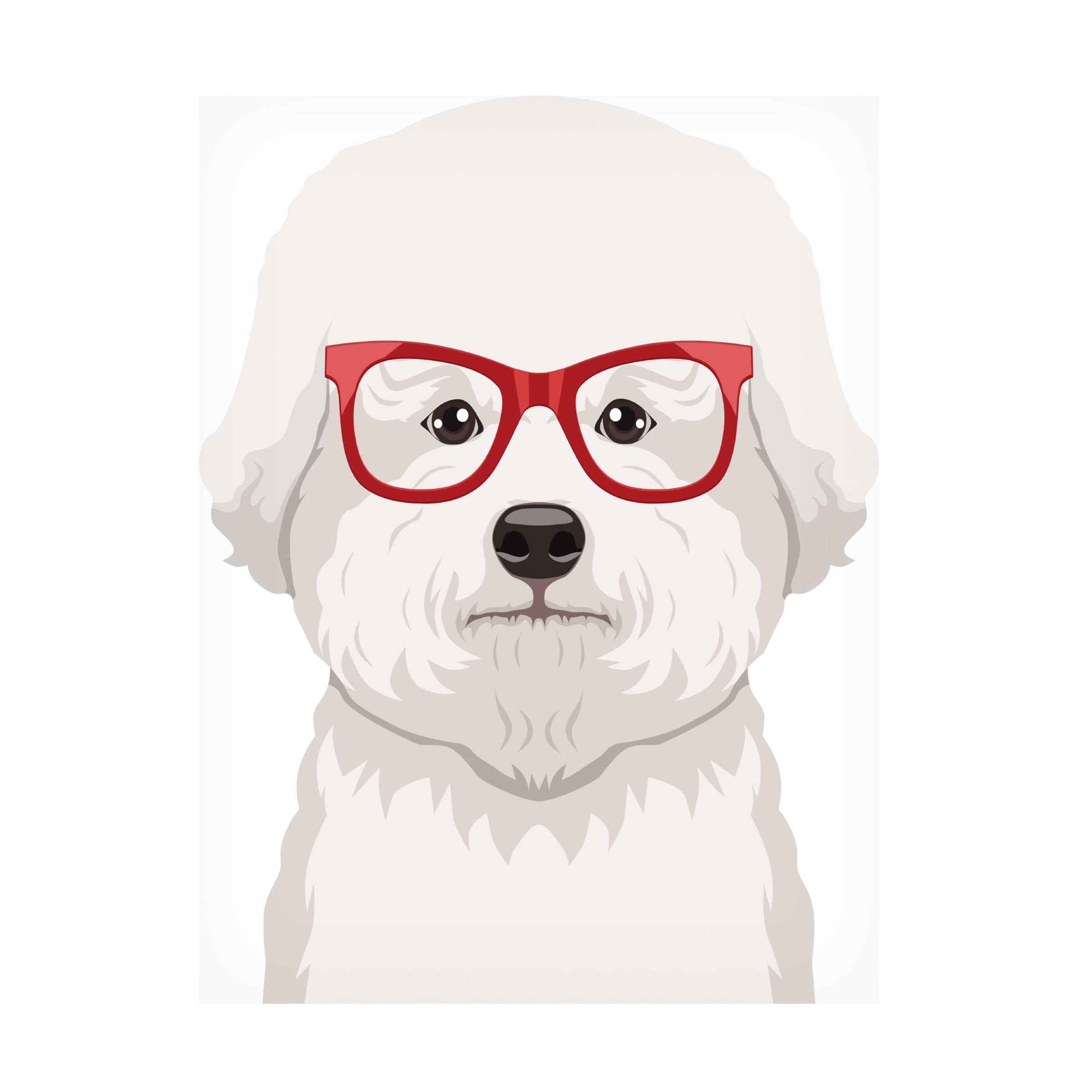 Furbaby Affiliates 'Bichon Wearing Hipster Glasses' Canvas Art
