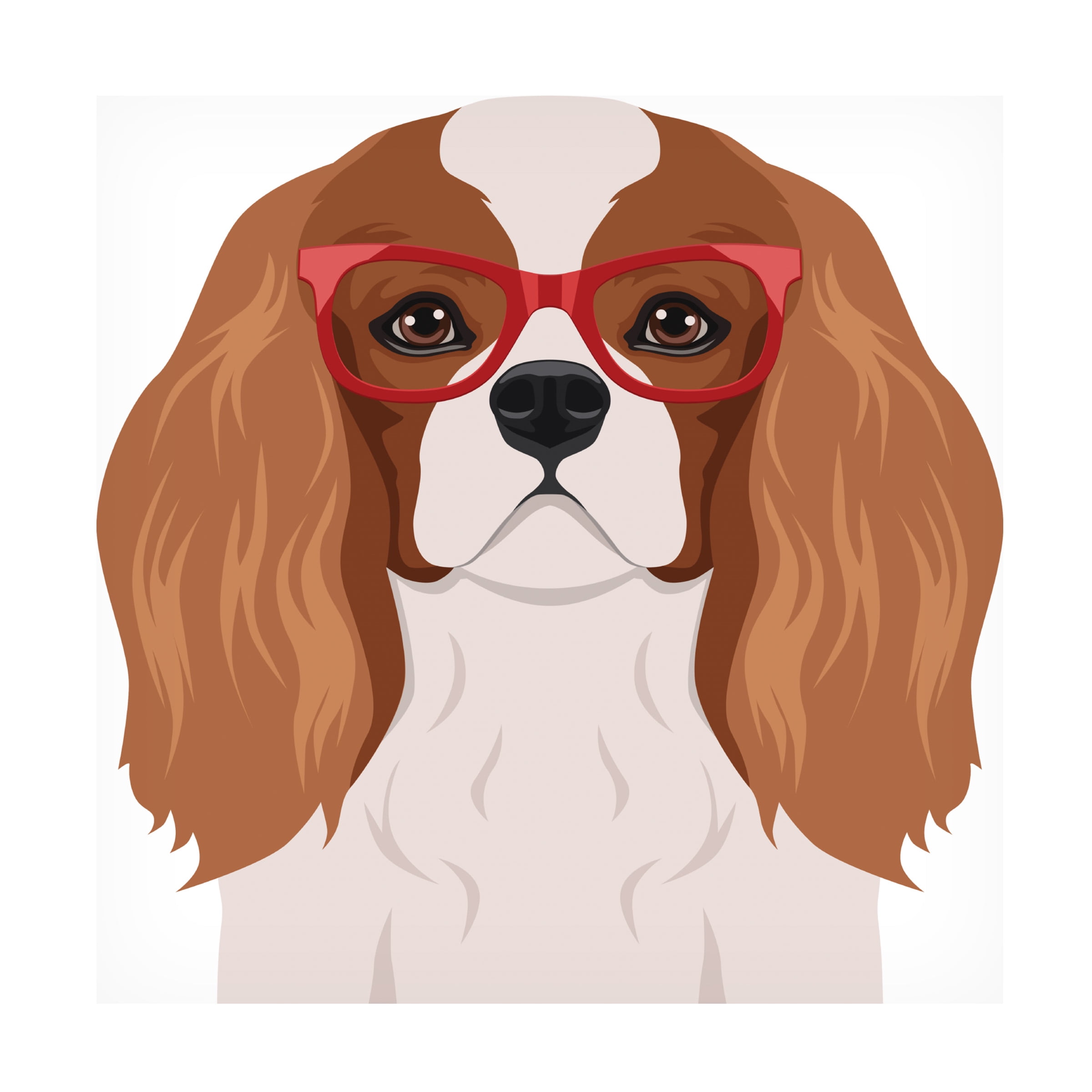 Furbaby Affiliates 'Cavalier King Charles Spaniel Wearing Hipster Glasses' Canvas Art