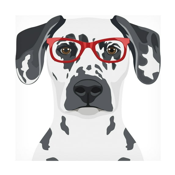 Furbaby Affiliates 'Dalmatian Wearing Hipster Glasses' Canvas Art