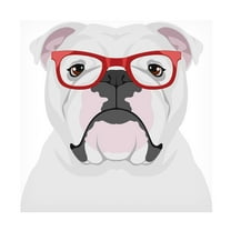 Furbaby Affiliates 'English Bulldog Wearing Hipster Glasses' Canvas Art