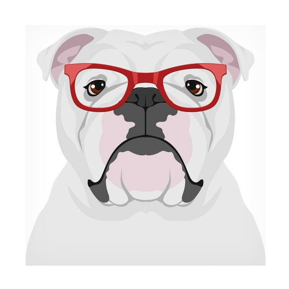 Furbaby Affiliates 'English Bulldog Wearing Hipster Glasses' Canvas Art
