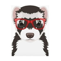 Furbaby Affiliates 'Ferret Wearing Hipster Glasses 3' Canvas Art