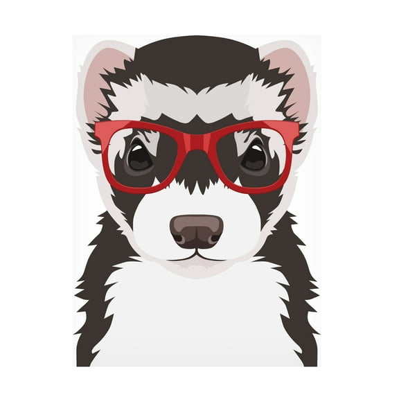 Furbaby Affiliates 'Ferret Wearing Hipster Glasses 3' Canvas Art