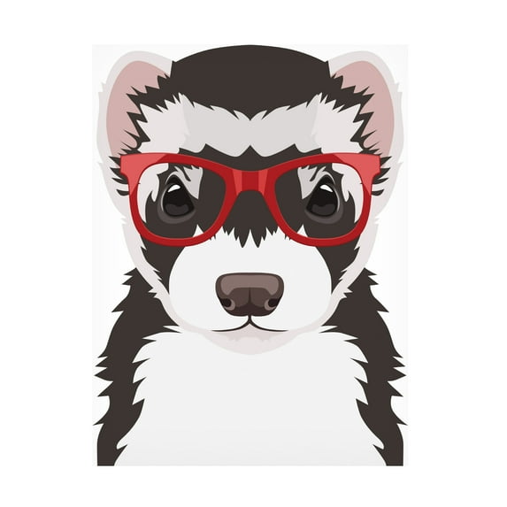 Furbaby Affiliates 'Ferret Wearing Hipster Glasses 3' Canvas Art