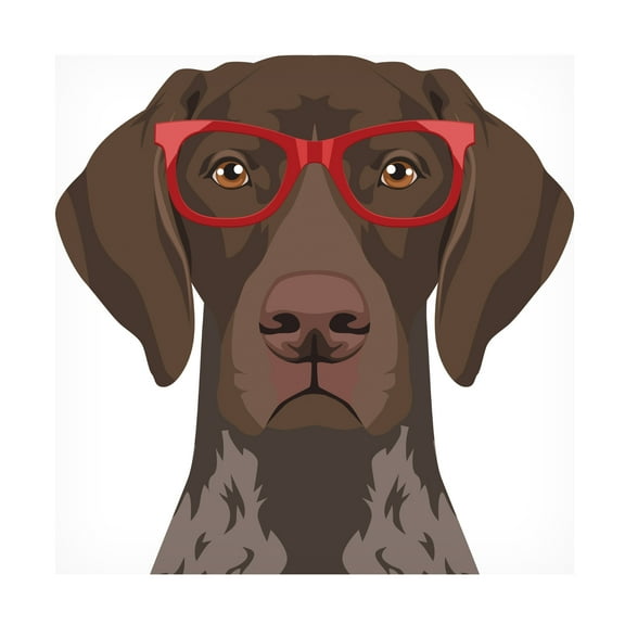 Furbaby Affiliates 'German Shorthaired Pointer Wearing Hipster Glasses' Canvas Art