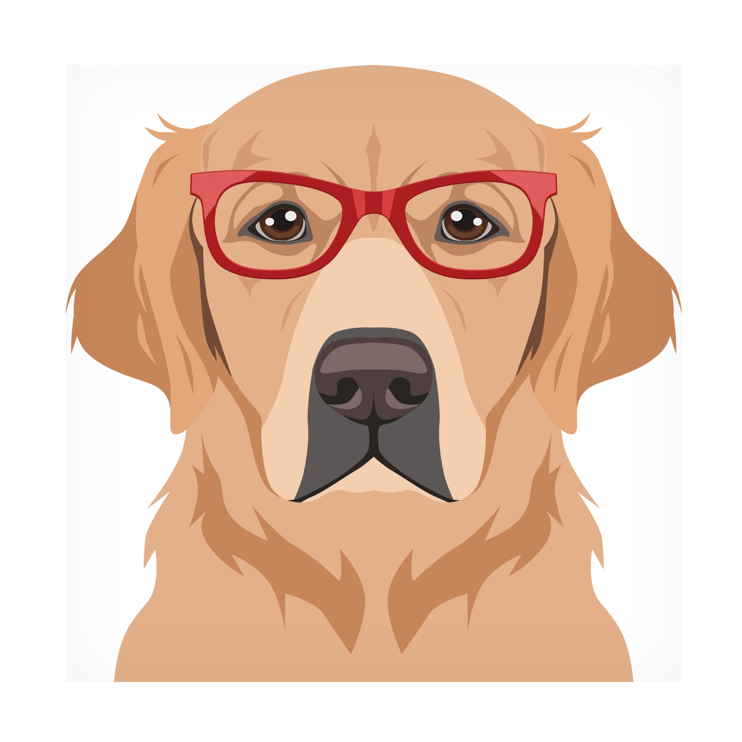 Furbaby Affiliates 'Golden Retriever Wearing Hipster Glasses' Canvas Art