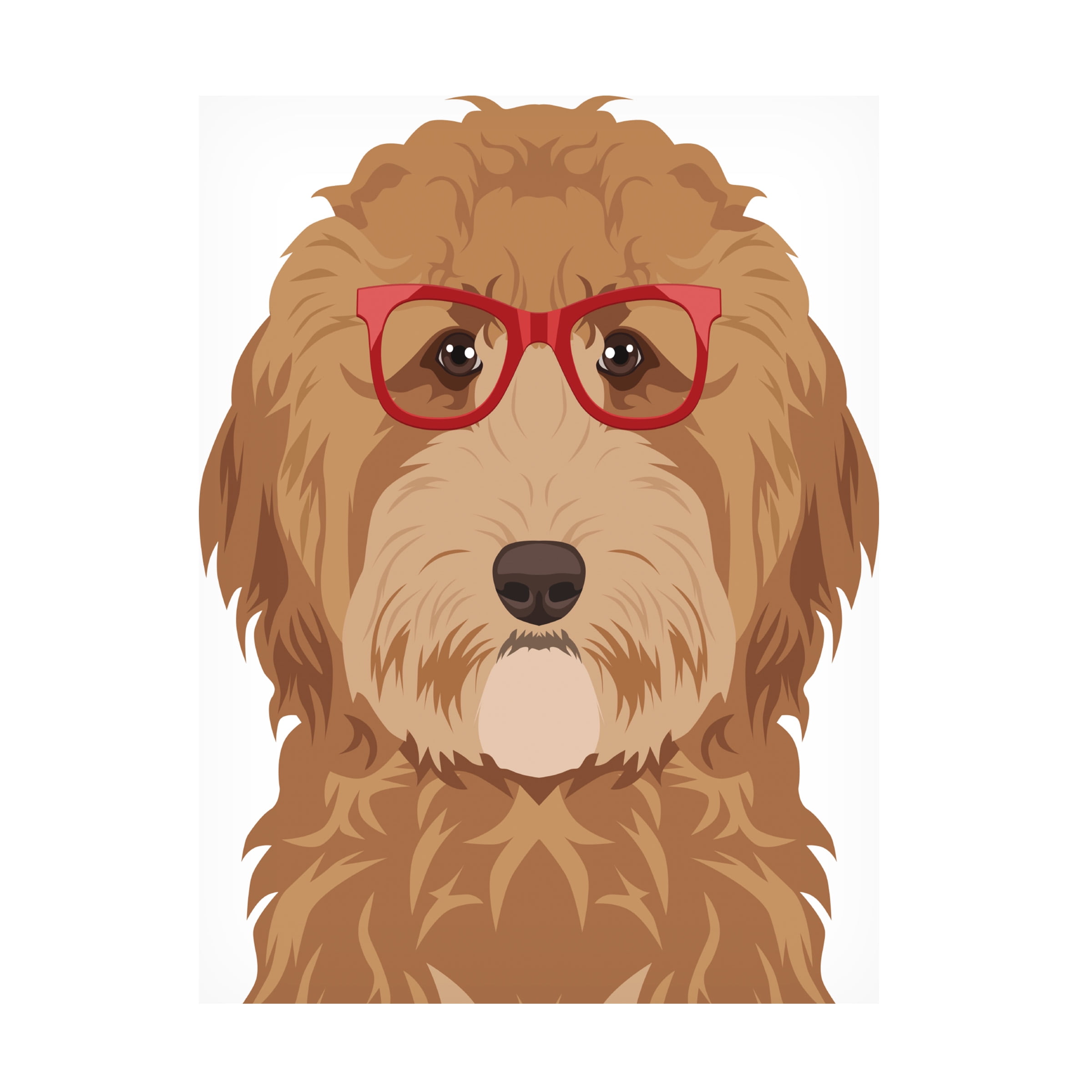 Furbaby Affiliates 'Goldendoodle Wearing Hipster Glasses' Canvas Art