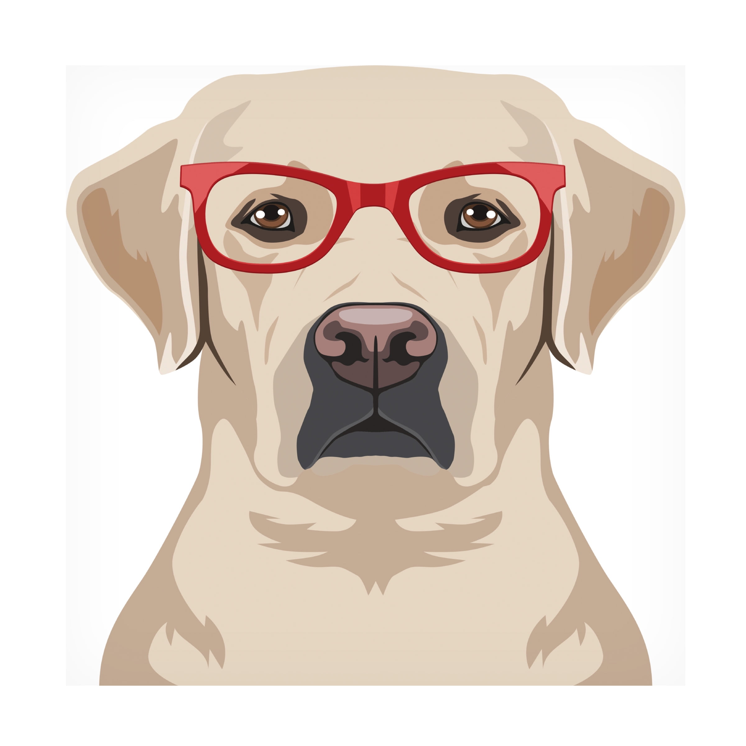 Furbaby Affiliates 'Labrador Retriever Wearing Hipster Glasses' Canvas Art