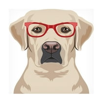 Furbaby Affiliates 'Labrador Retriever Wearing Hipster Glasses' Canvas Art