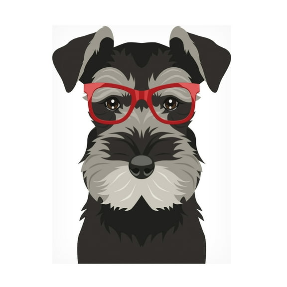 Furbaby Affiliates 'Miniature Schnauzer Wearing Hipster Glasses' Canvas Art
