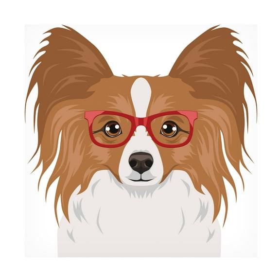 Furbaby Affiliates 'Papillon Wearing Hipster Glasses' Canvas Art