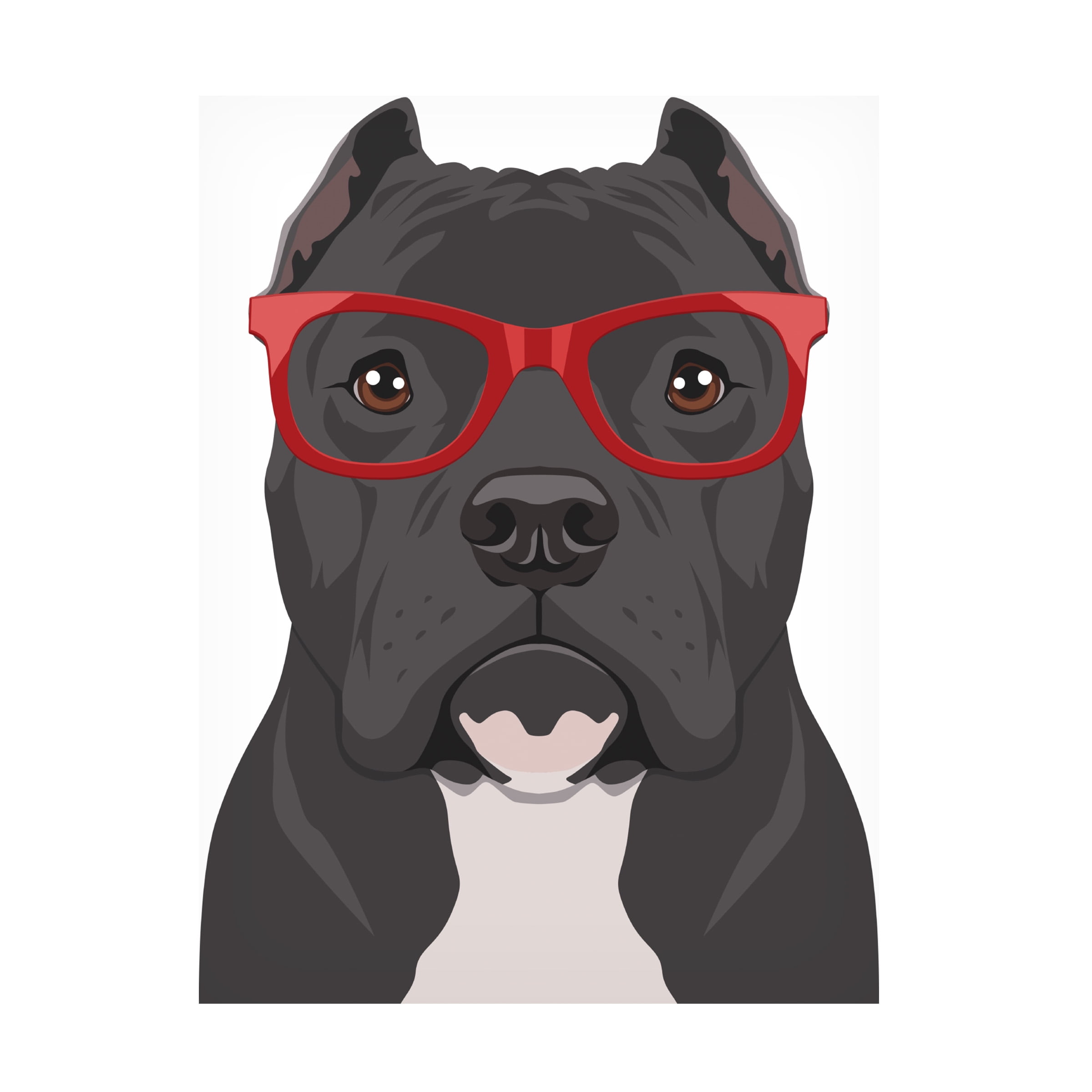 Furbaby Affiliates 'Pitbull Wearing Hipster Glasses 2' Canvas Art