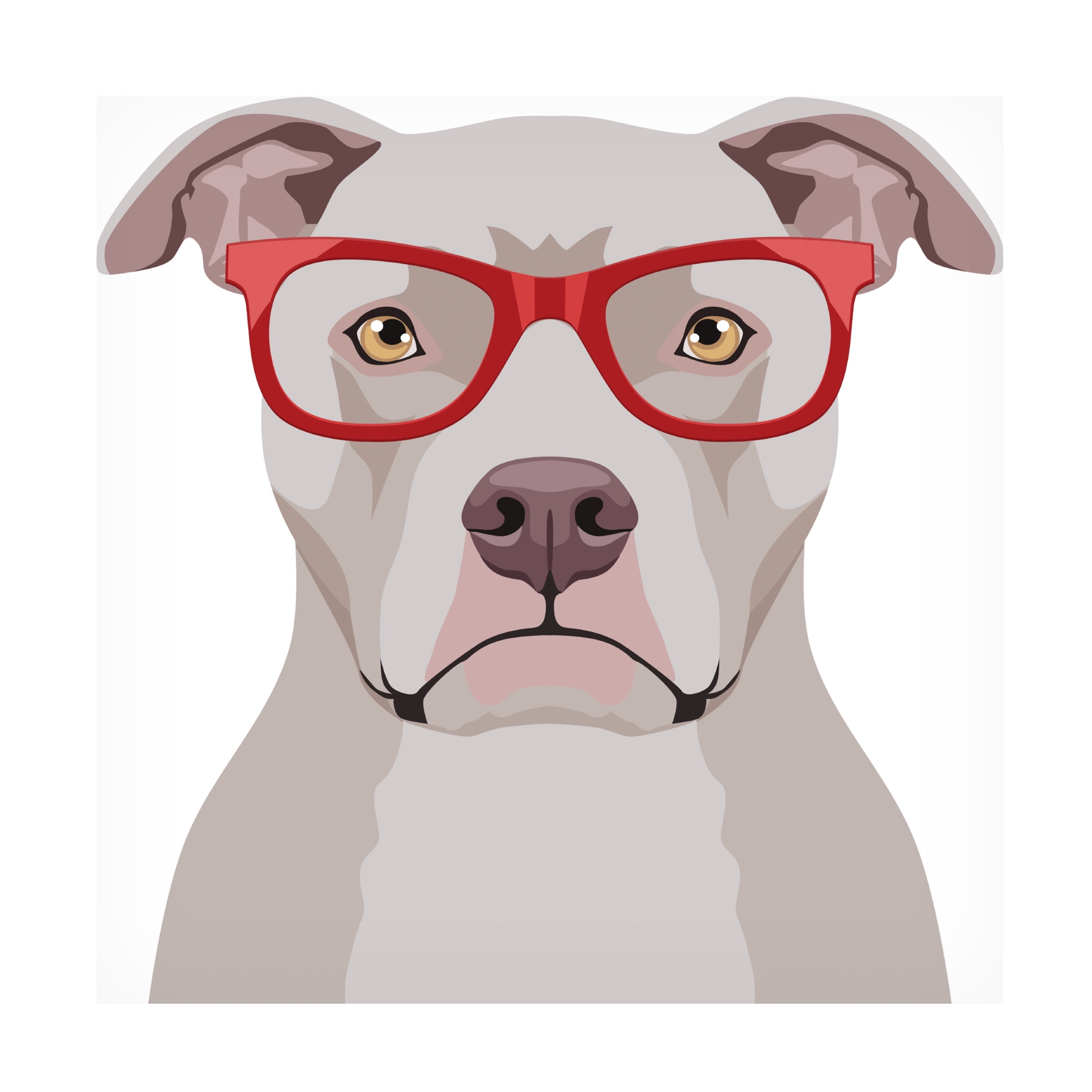 Furbaby Affiliates 'Pitbull Wearing Hipster Glasses' Canvas Art