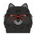 thumbnail image 1 of Furbaby Affiliates 'Pomeranian Wearing Hipster Glasses 2' Canvas Art, 1 of 4