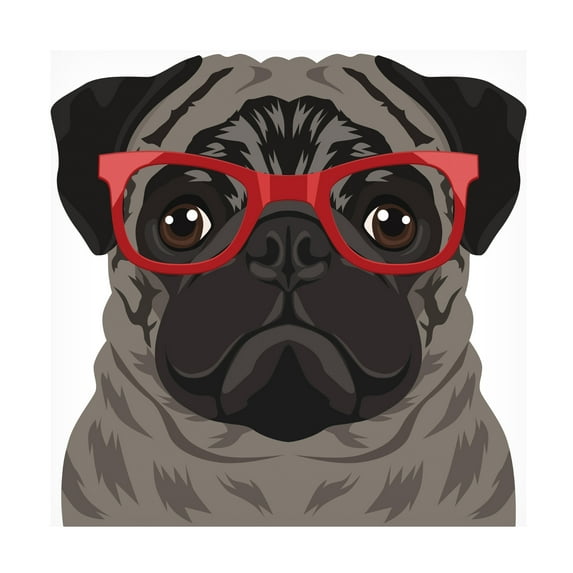 Furbaby Affiliates 'Pug Wearing Hipster Glasses 3' Canvas Art