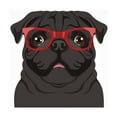 thumbnail image 1 of Furbaby Affiliates 'Pug Wearing Hipster Glasses 5' Canvas Art, 1 of 3