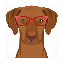 Furbaby Affiliates 'Vizsla Wearing Hipster Glasses' Canvas Art