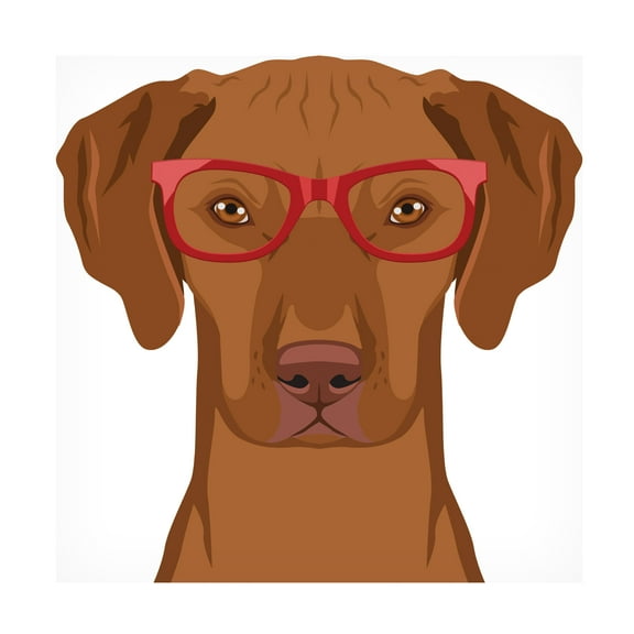 Furbaby Affiliates 'Vizsla Wearing Hipster Glasses' Canvas Art