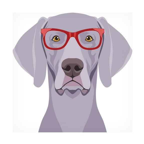 Furbaby Affiliates 'Weimaraner Wearing Hipster Glasses 1' Canvas Art