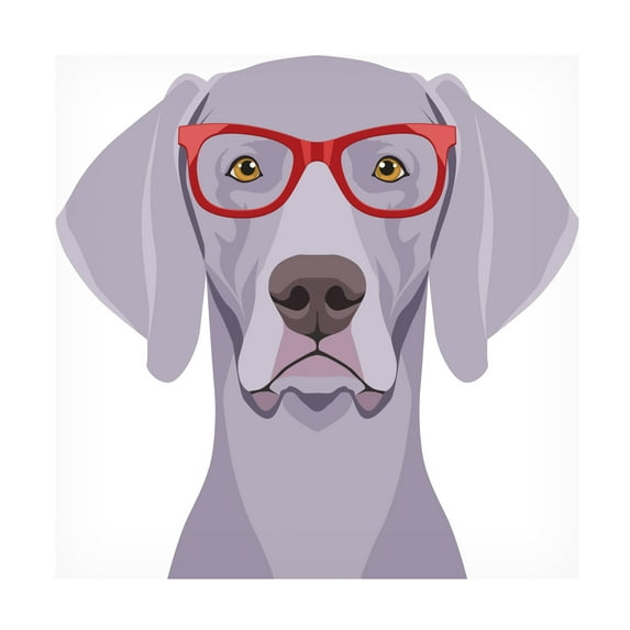 Furbaby Affiliates 'Weimaraner Wearing Hipster Glasses 1' Canvas Art