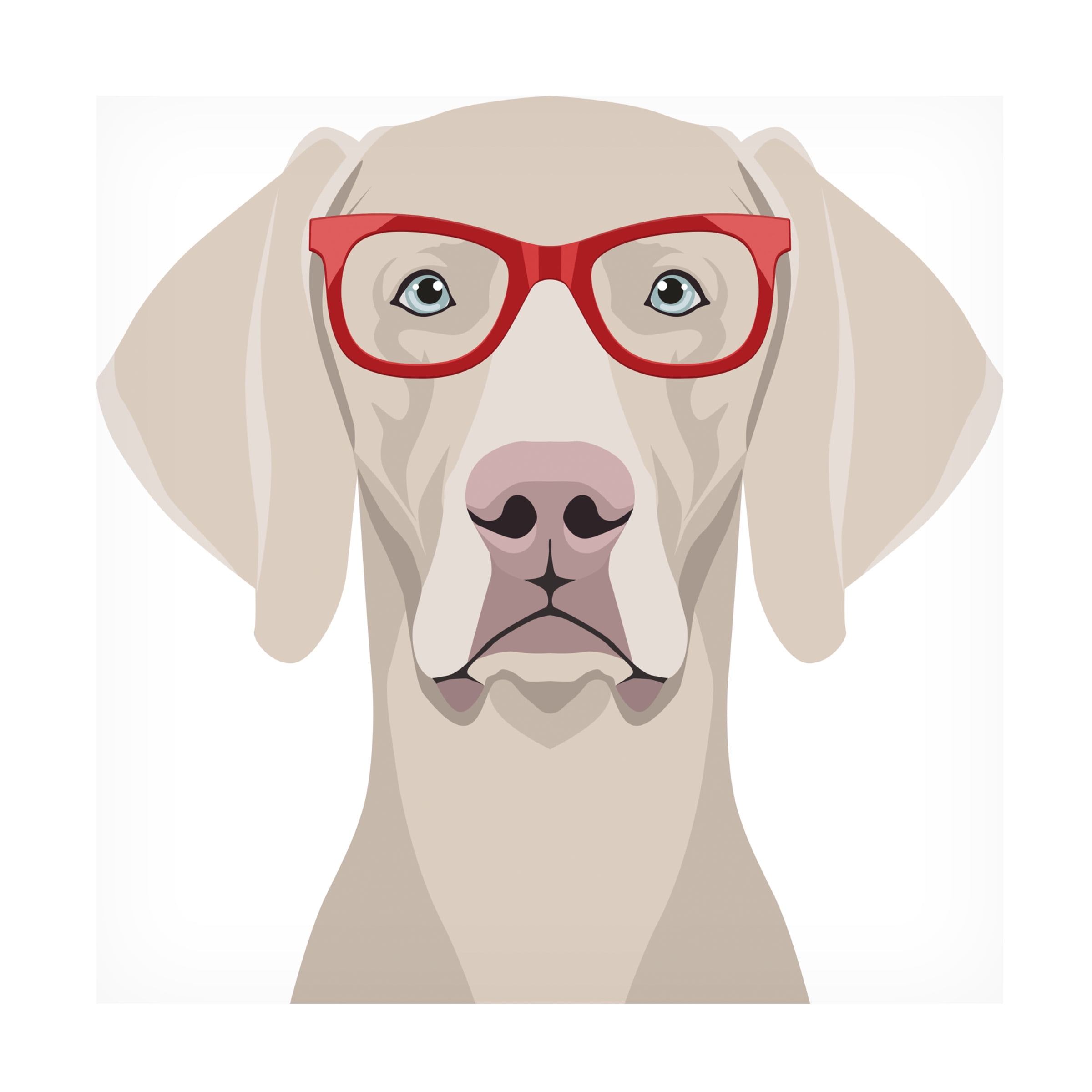 Furbaby Affiliates 'Weimaraner Wearing Hipster Glasses 2' Canvas Art