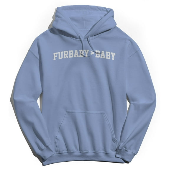 Furbaby Baby Graphic Light Blue Men's Cotton Pullover Hoodie