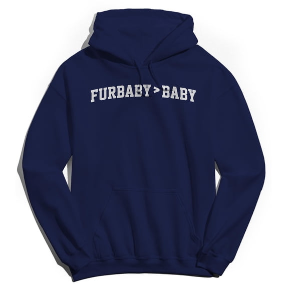Furbaby Baby Graphic Navy Men's Cotton Pullover Hoodie