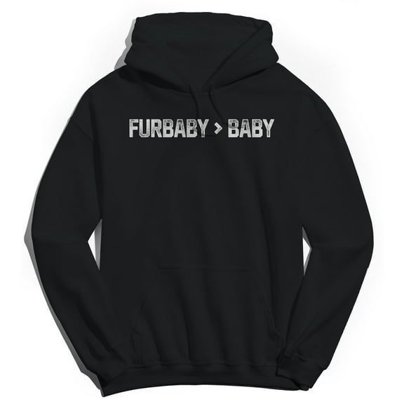 Furbaby Baby Humor Graphic Black Men's Crewneck Sweatshirt Hoodie