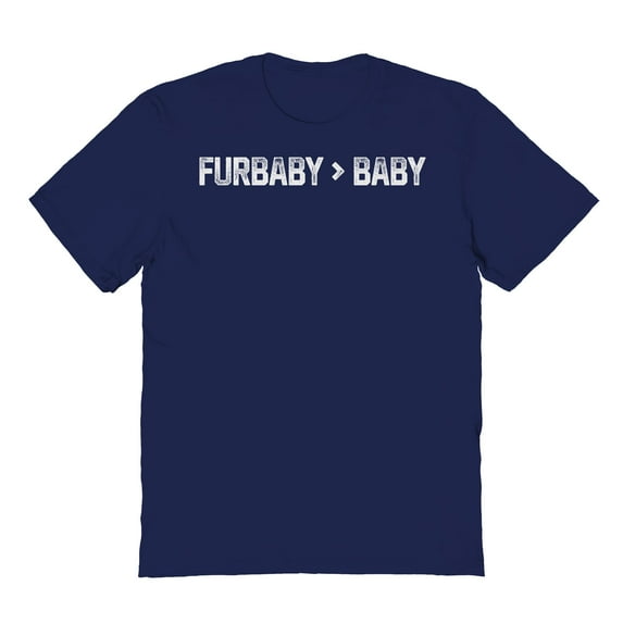 Furbaby Baby Humor Graphic Navy Men's Cotton T-Shirt