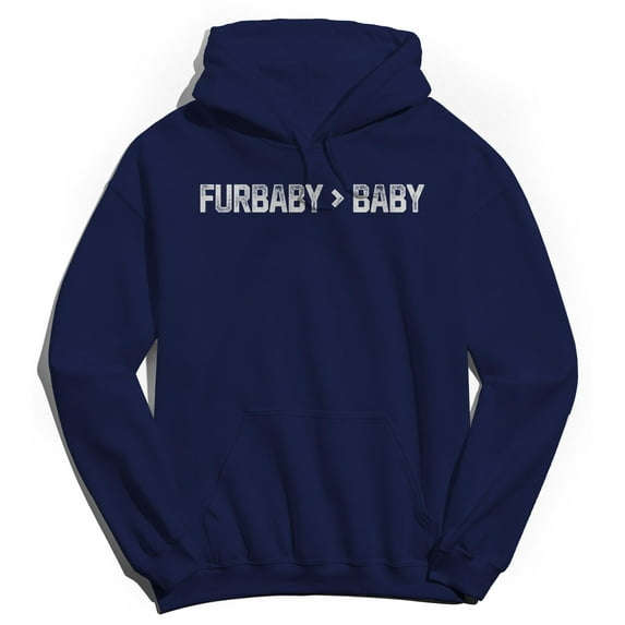 Furbaby Baby Humor Graphic Navy Men's Crewneck Sweatshirt Hoodie