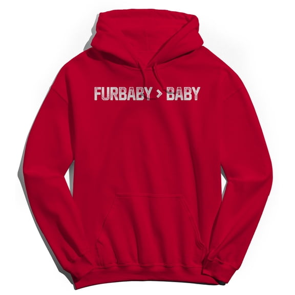 Furbaby Baby Humor Graphic Red Men's Crewneck Sweatshirt Hoodie