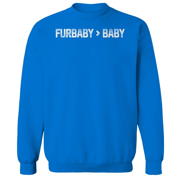Furbaby Baby Humor Graphic Royal Men's Crewneck Sweatshirt