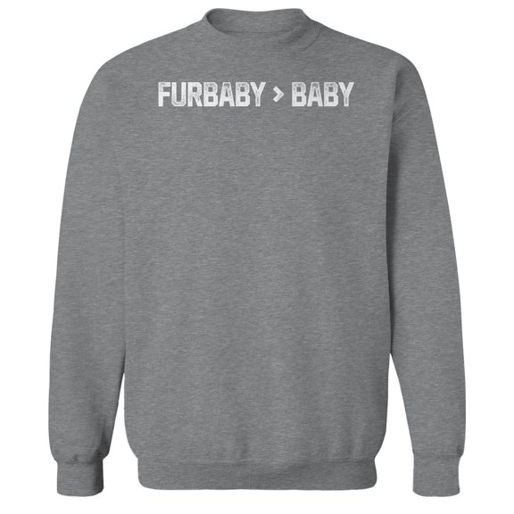Furbaby Baby Humor Graphic Sport Grey Men's Crewneck Sweatshirt