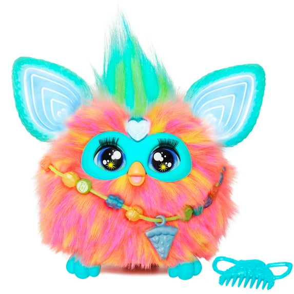 Furby Coral Plush Toy, Voice Activated, 15 Fashion Accessories, Interactive Toys, Ages 6+
