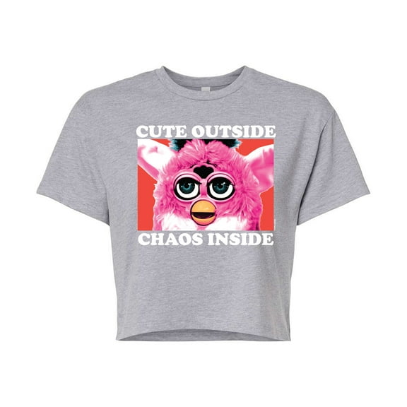 Furby - Cute Outside Chaos Inside - Junior's Cropped Tee