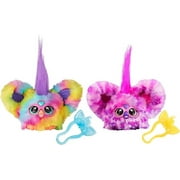 Furby Furblets 2-Pack, Mini Friends Ray-Vee & Hip-Bop, 45+ Sounds Each, Music & Furbish Phrases, Electronic Plush Toys, Rainbow & Pink/Purple, Ages 6+