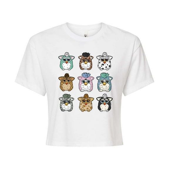 Furby - Furby Grid - Junior's Cropped Tee