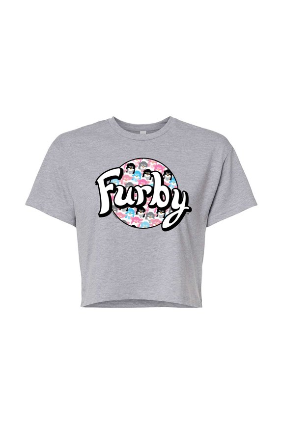 - Furby Logo Circle - Junior's Cropped Tee