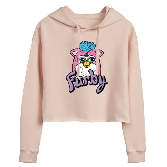 Furby - Furby With Logo - Junior's Cropped Hoodie