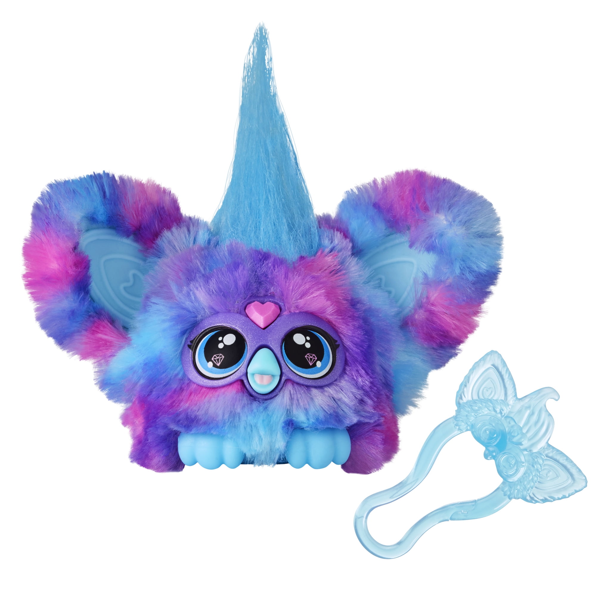 Hasbro Mini Furby Furblets Interactive Unisex Plush Electronic Pets with Keychain Plush Purple Blue